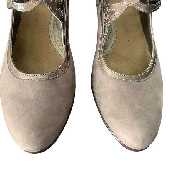 NAOT Luma Tan Brown Leather Nubuck Mary Jane Heel Women's Size EU 39 US 8 - Picture 3 of 14